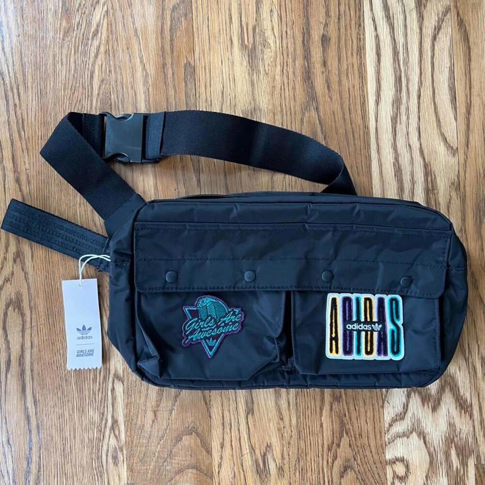 Adidas waist / sling bag. ‘Girls are awesome’ and ‘Positive AF’.